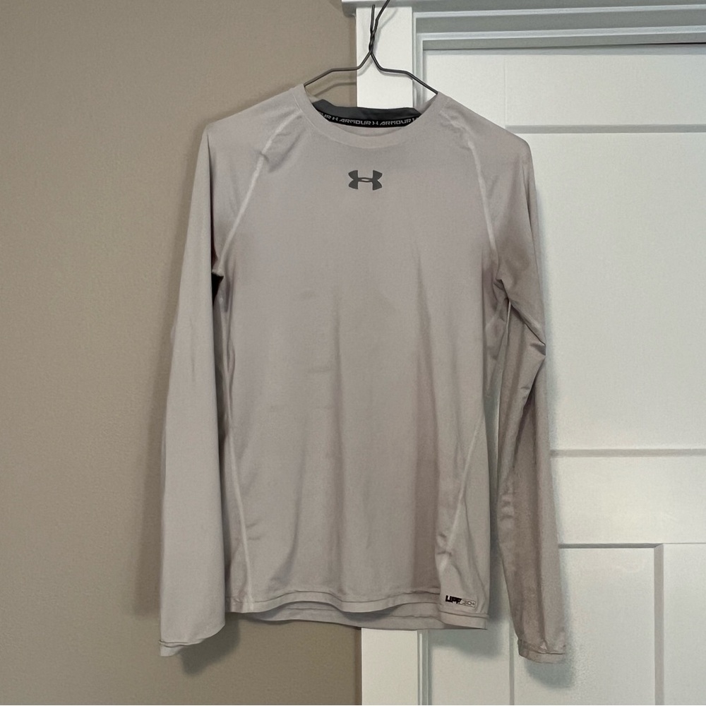 Under Armour White Long Sleeve Performance Tee